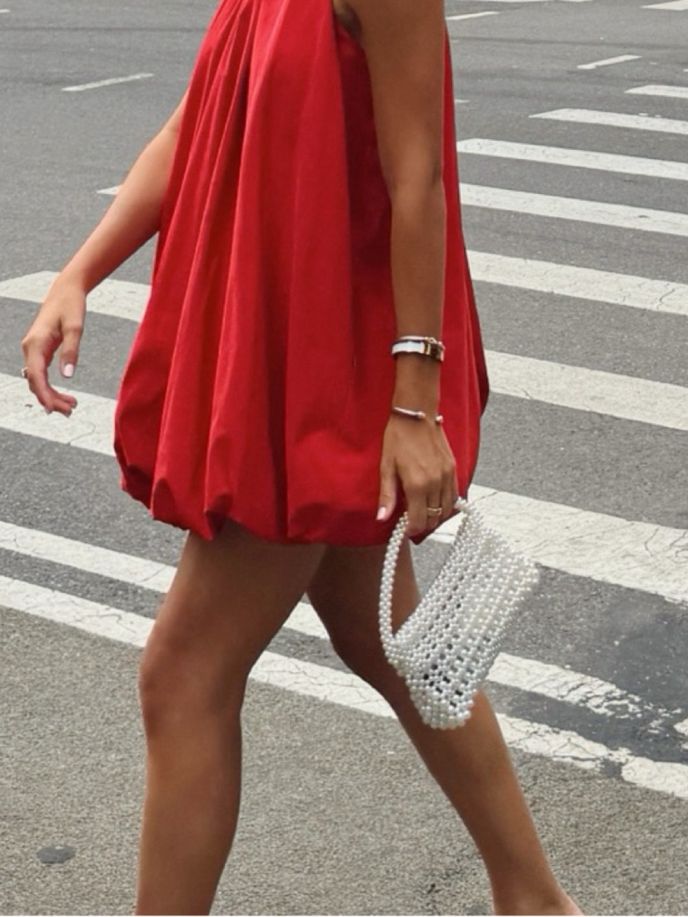Zara Red Mini Balloon-Hem Sundress - Picture 4 of 10